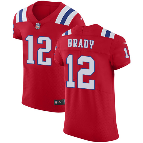 Nike Patriots #12 Tom Brady Red Alternate Men's Stitched NFL Vapor Untouchable Elite Jersey - Click Image to Close